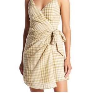 Free People Nodia Checkered Pattern Dress (Olive) size 12